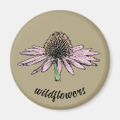 Wildblume Sketch Magnet (Vorne)