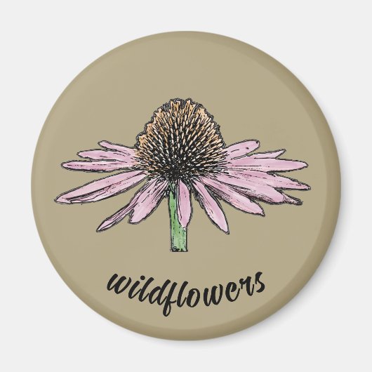 Wildblume Sketch Magnet (Vorne)