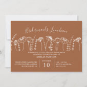 Wildblume Sketch Orange Bridesmaids Luncheon Einladung (Vorderseite)
