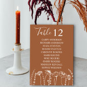 Wildblume Sketch Orange Tischnummer Sitzplätze