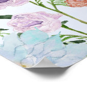 Wildblume Sky Blue Floral Begrüßung Hochzeit Poster (Ecke)