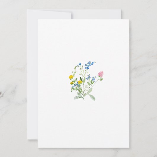 Wildblume Soft Bloms Blue Bow Boy Baby Dusche Einladung (Rückseite)