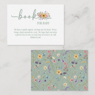 Wildblume Solid Green Baby Book for Baby Card Begleitkarte