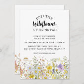 Wildblume Sommer Geburtstag Einladung herunterlade (Vorne/Hinten)