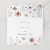 Wildblume Sommerminimalistische Sitzplakette Platzkarte (Außenseite Aufgefaltet)