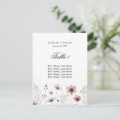 Wildblume Sommerminimalistische Sitzplakette Postkarte (Stehend Vorderseite)