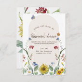 Wildblume Sonnenblume Schmetterling Probe Abendess Einladung (Vorne/Hinten)