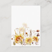 Wildblume Sonnenblumen Modernes Brautparty Begleitkarte (Rückseite)