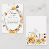 Wildblume Sonnenblumen Modernes Brautparty Begleitkarte (Vorne/Hinten)