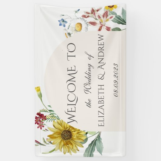 Wildblume Sonnenblumen Schmetterlinge Banner (Vertikal)