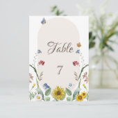 Wildblume Sonnenblumen Schmetterlinge Einladung (Stehend Vorderseite)