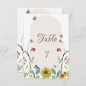 Wildblume Sonnenblumen Schmetterlinge Einladung (Vorne/Hinten)