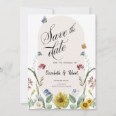 Wildblume Sonnenblumen Schmetterlinge Save the Dat Date (Vorderseite)