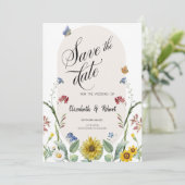 Wildblume Sonnenblumen Schmetterlinge Save the Dat Save The Date (Stehend Vorderseite)