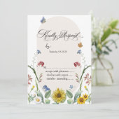 Wildblume Sonnenblumen Schmetterlinge UAWG Einladung (Stehend Vorderseite)