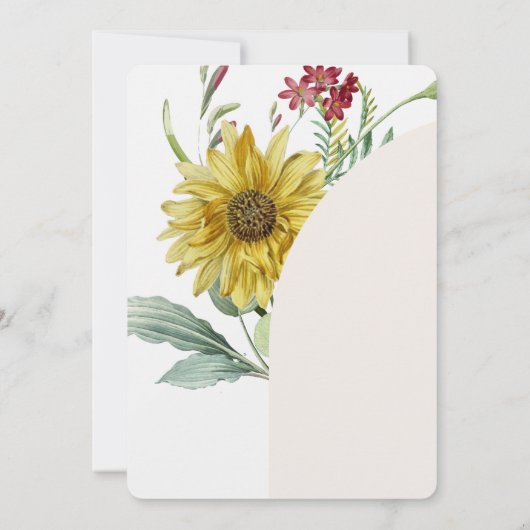 Wildblume Sonnenblumenschmetterlinge Hochzeit Einladung (Rückseite)