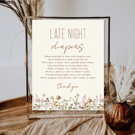 Wildblume Spätabentaucher Kinderduschenspiel Poster