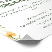 Wildblume Späte Nachttaucher Kinderdusche Poster (Ecke)