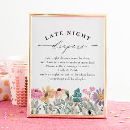 Wildblume Späte Nachttaucher Kinderdusche Poster