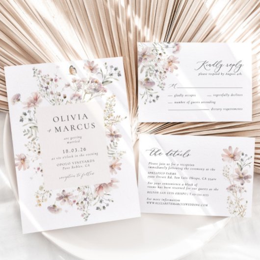 Wildblume speichern das Datum der Einladung