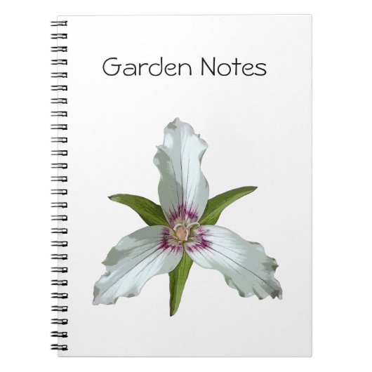 Wildblume-Spiral-Notebook aus poliertem Trillium Notizblock (Vorderseite)