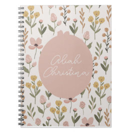 Wildblume Spiral Notebook Personalisiert Baby Notizblock