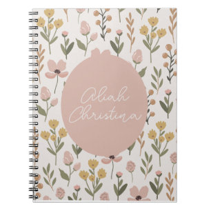 Wildblume Spiral Notebook Personalisiert Baby Notizblock