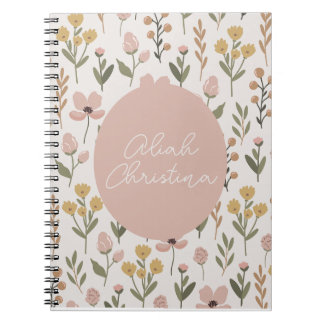 Wildblume Spiral Notebook Personalisiert Baby Notizblock