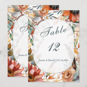 Wildblume Spirit Boho Wedding Tischnummer (Vorne/Hinten)