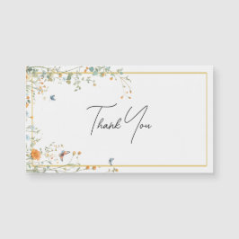 Wildblume Spray mit Elegant Script Vielen Dank Magnetkarte