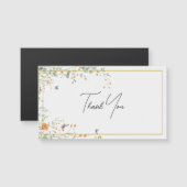 Wildblume Spray mit Elegant Script Vielen Dank Magnetkarte (Vorne/Hinten)