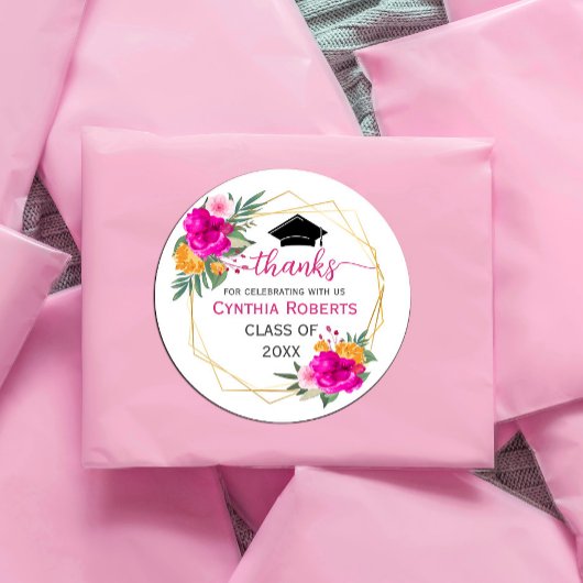 Wildblume Spring Abschluss Danke Runder Aufkleber