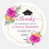 Wildblume Spring Abschluss Danke Runder Aufkleber (Vorderseite)