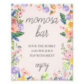 Wildblume Spring Baby Dusche Momosa Bar Zeichen Fotodruck (Vorne)