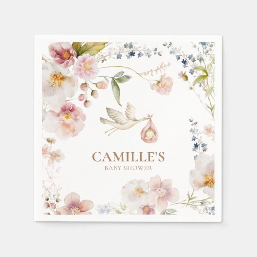 Wildblume Spring Baby Dusche Serviette (Vorderseite)