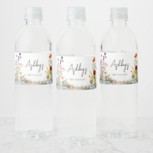 Wildblume Spring Baby in Bloom Baby Dusche Wasserflaschenetikett