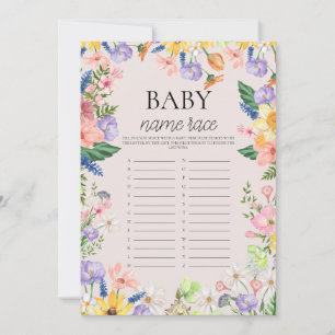 Wildblume Spring Baby Name Race Game Card Einladung
