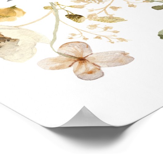 Wildblume Spring Baby Shower Girl Begrüßungszeiche Poster (Ecke)