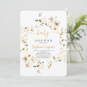 Wildblume Spring Baby Shower Girl Einladung (Stehend Vorderseite)