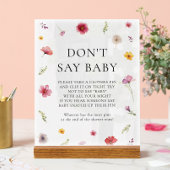 Wildblume Spring Baby Shower Say Baby Game nicht Acrylschild