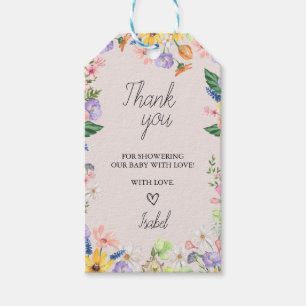 Wildblume Spring Babydusche Danke, dass ihr die Ta Geschenkanhänger