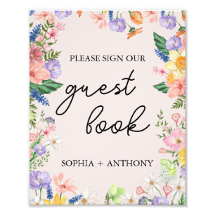 Wildblume Spring Bitte Unterschreiben Sie unser Gä Fotodruck