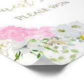 Wildblume Spring Brautparty Guest Book Sign Poster (Ecke)