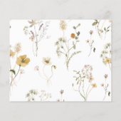 Wildblume Spring Brautparty Rezept-Karte (Rückseite)