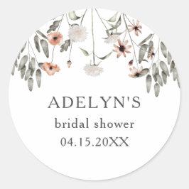 Wildblume Spring Brautparty Runder Aufkleber
