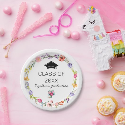 Wildblume Spring Class Abschluss Paper Teller (Party)