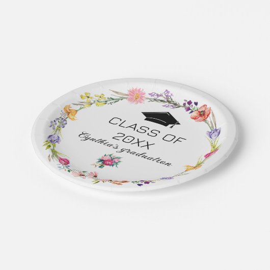 Wildblume Spring Class Abschluss Paper Teller (Schrägansicht)
