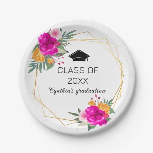 Wildblume Spring Class Abschluss Pappteller (Vorderseite)