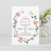 Wildblume Spring feiert Einladung (Stehend Vorderseite)