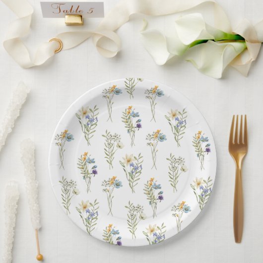 Wildblume Spring Floral Baby Dusche Pappteller (Hochzeit)